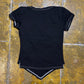 Prima Paris Short Sleeve Top Black 2000s y2k - M/L