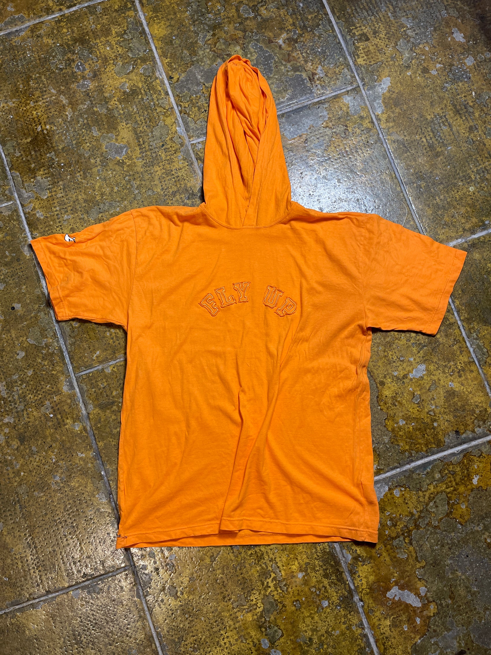 Fly Up Hooded T-Shirt Orange 2000s y2k - M/L