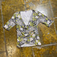 Patrice Breal Short Sleeve Top Gray Green 2000s y2k - M