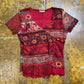 Patrice Breal Short Sleeve See Through Top Red 2000s y2k - M