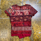 Patrice Breal Short Sleeve See Through Top Red 2000s y2k - M