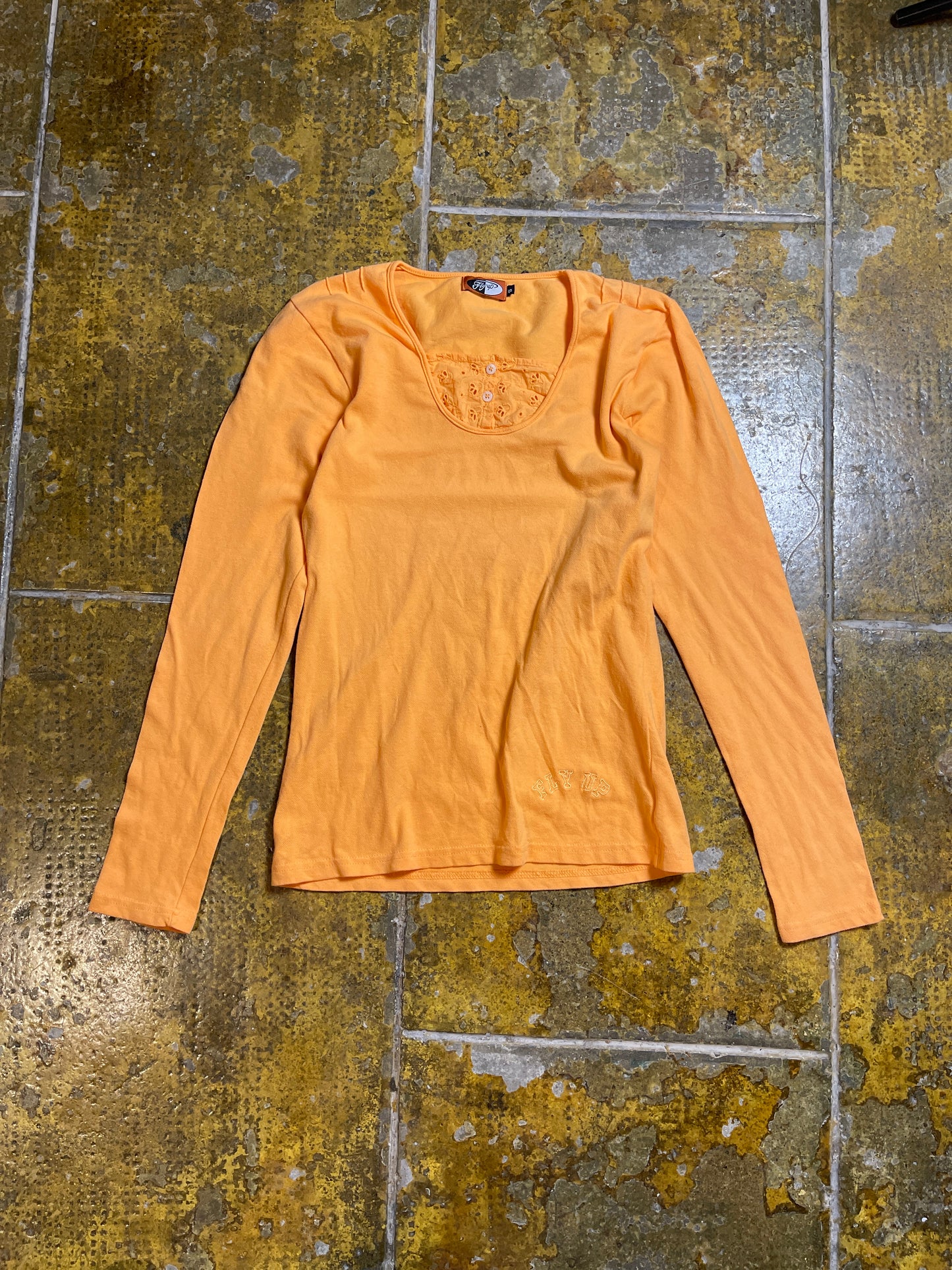 Fly Up Long Sleeve Top Orange 2000s y2k - S