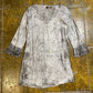 Fly Up Long Sleeve Dress Gray White 2000s y2k - S
