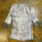 Fly Up Long Sleeve Dress Gray White 2000s y2k - S