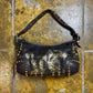 Just Cavalli Barrel Shoulder Bag Gold Brown Leather 2000s y2k