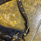 Just Cavalli Barrel Shoulder Bag Gold Brown Leather 2000s y2k