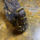 Just Cavalli Barrel Shoulder Bag Gold Brown Leather 2000s y2k