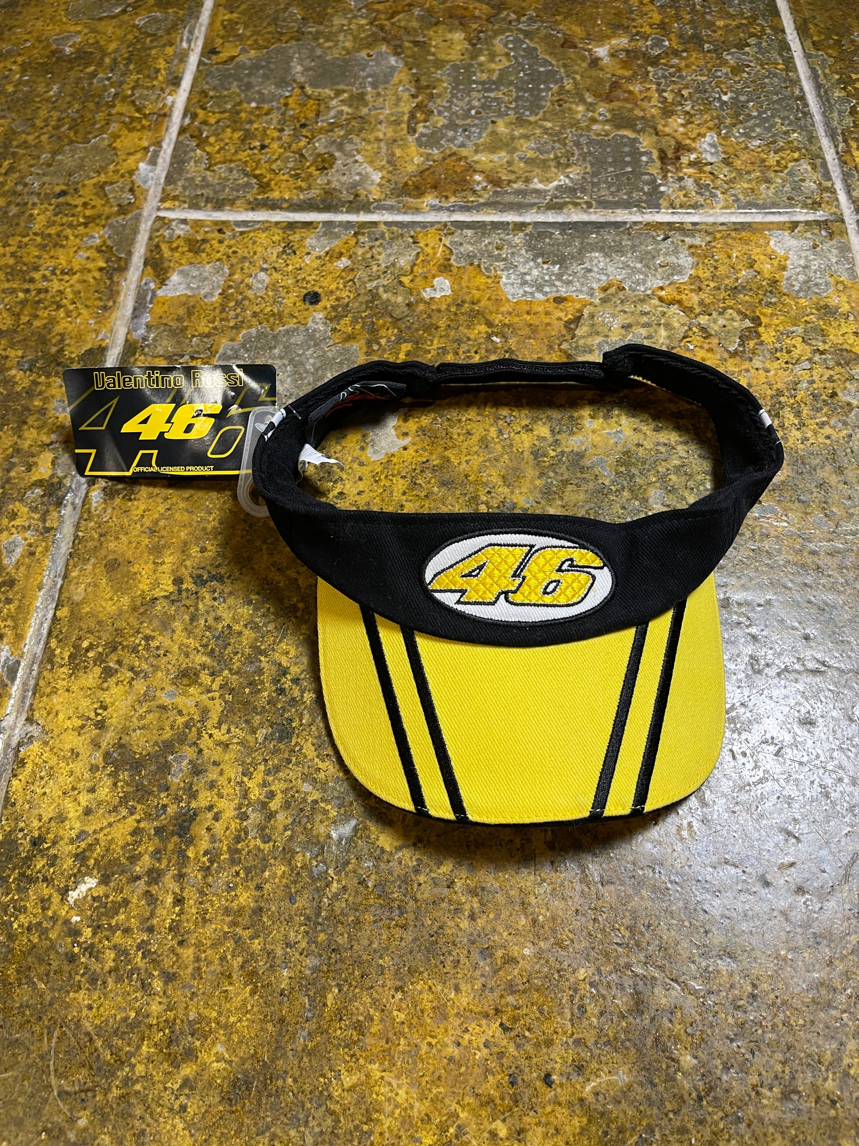 Valentino Rossi 46 Summer Cap Yellow Black 2000s y2k Deadstock
