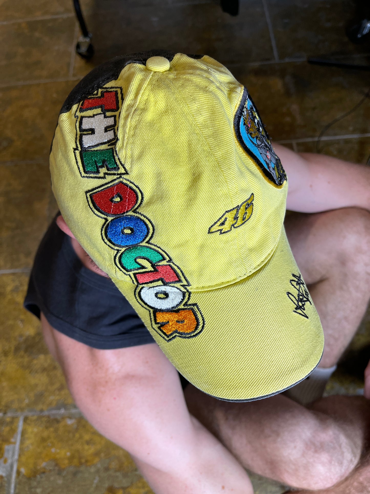 Valentino Rossi Vale 46 Cap Yellow Black 2000s y2k Racing