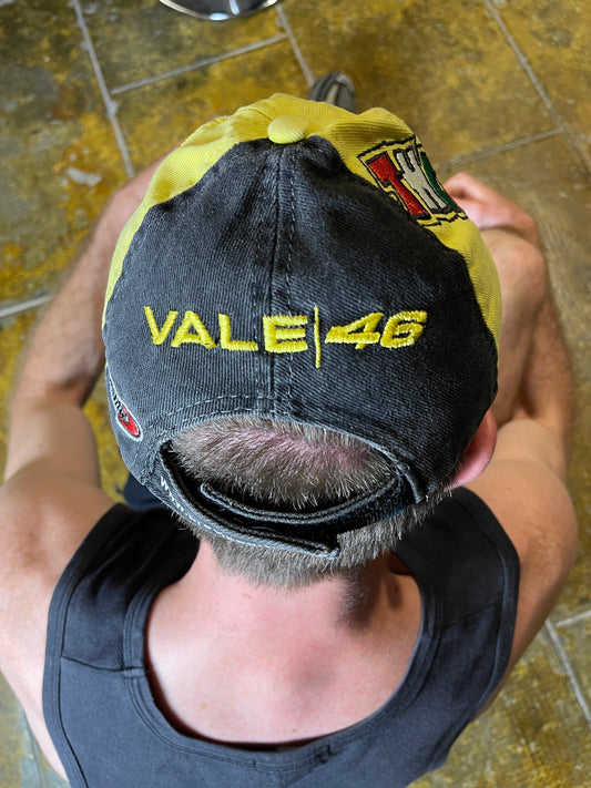 Valentino Rossi Vale 46 Cap Yellow Black 2000s y2k Racing