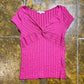 Jacqueline Riu Short Sleeve Top Pink 2000s y2k - M