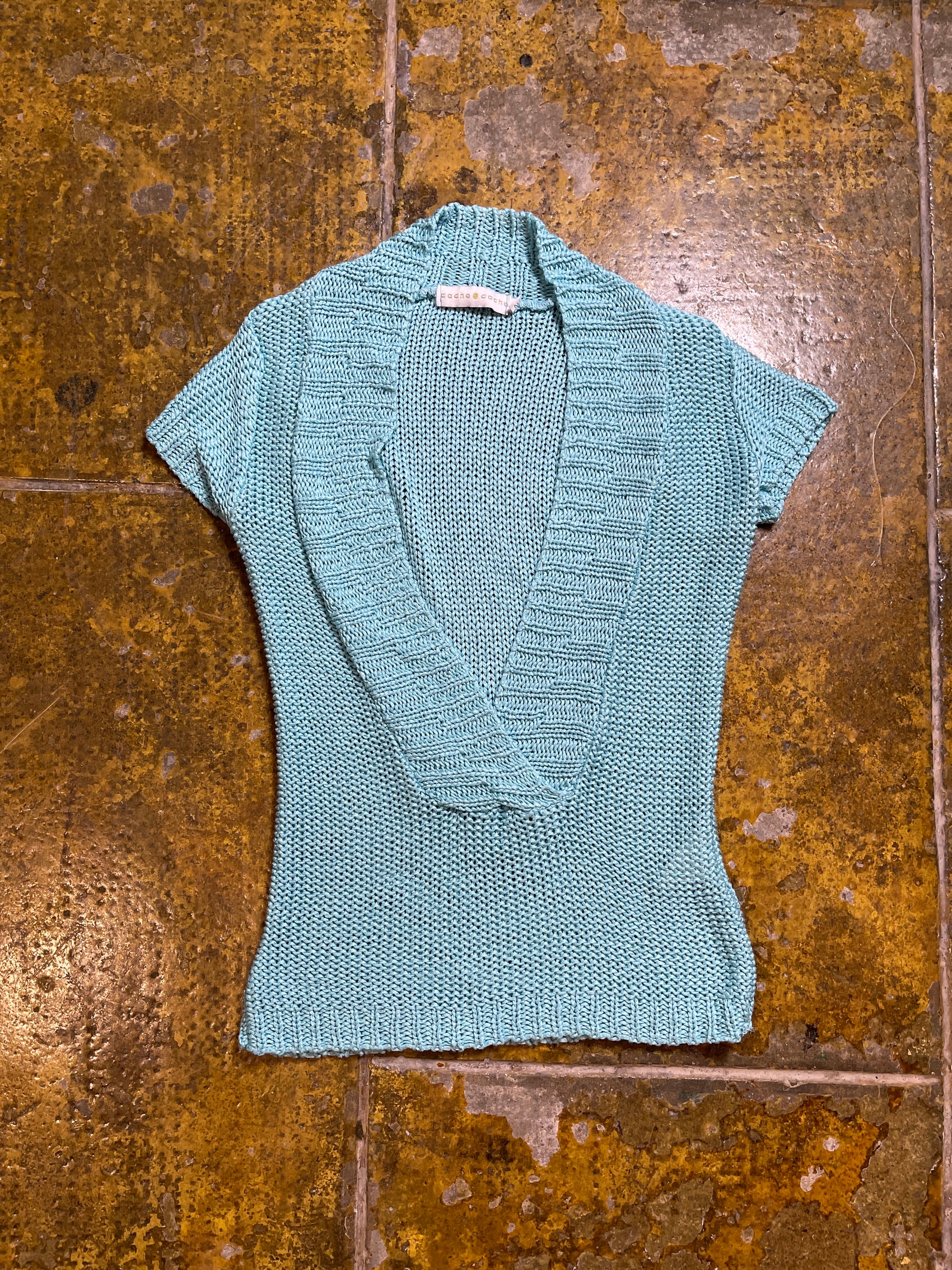 Cache Cache Short Sleeve Summer Sweatshirt Blue 2000s y2k - M