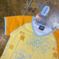 Mistral Short Sleeve Top Orange Blue 2000s y2k Deadstock - L