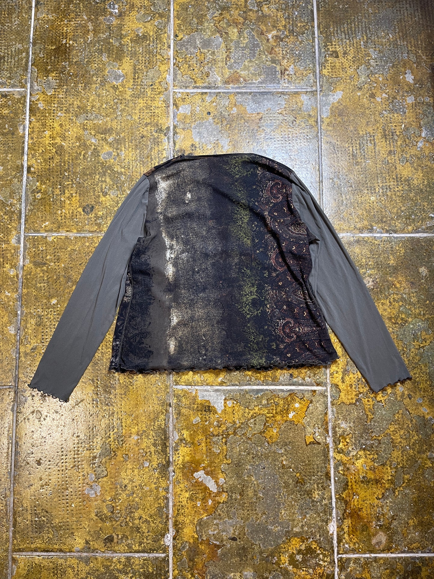 Weill Long Sleeve Top Gray Brown 2000s y2k - XL