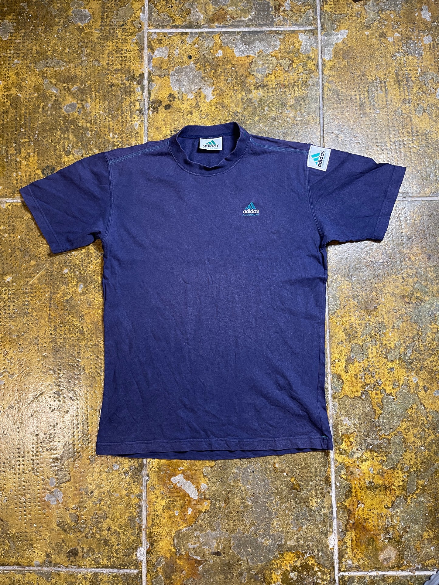 Vintage Adidas Equipment T-Shirt Navy 1990s - L