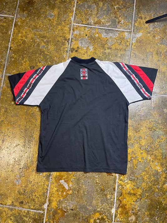 Vintage Puma T-Shirt Black Red 1990s - L