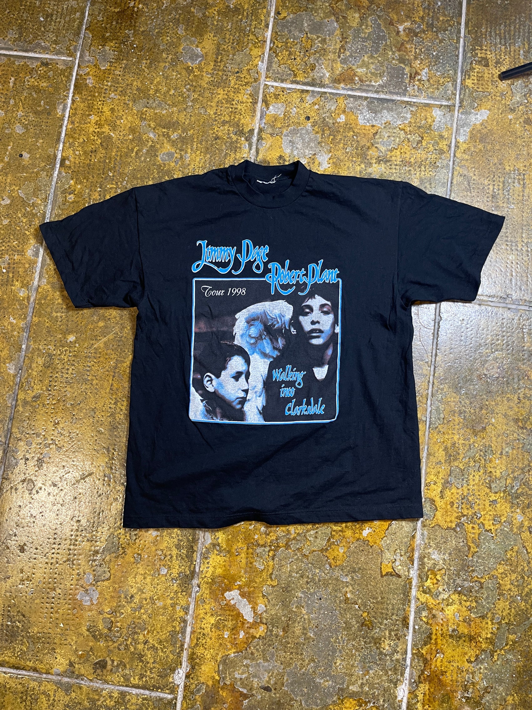 Vintage Jimmy Page Robert Plant 1998 Black T-Shirt - XL