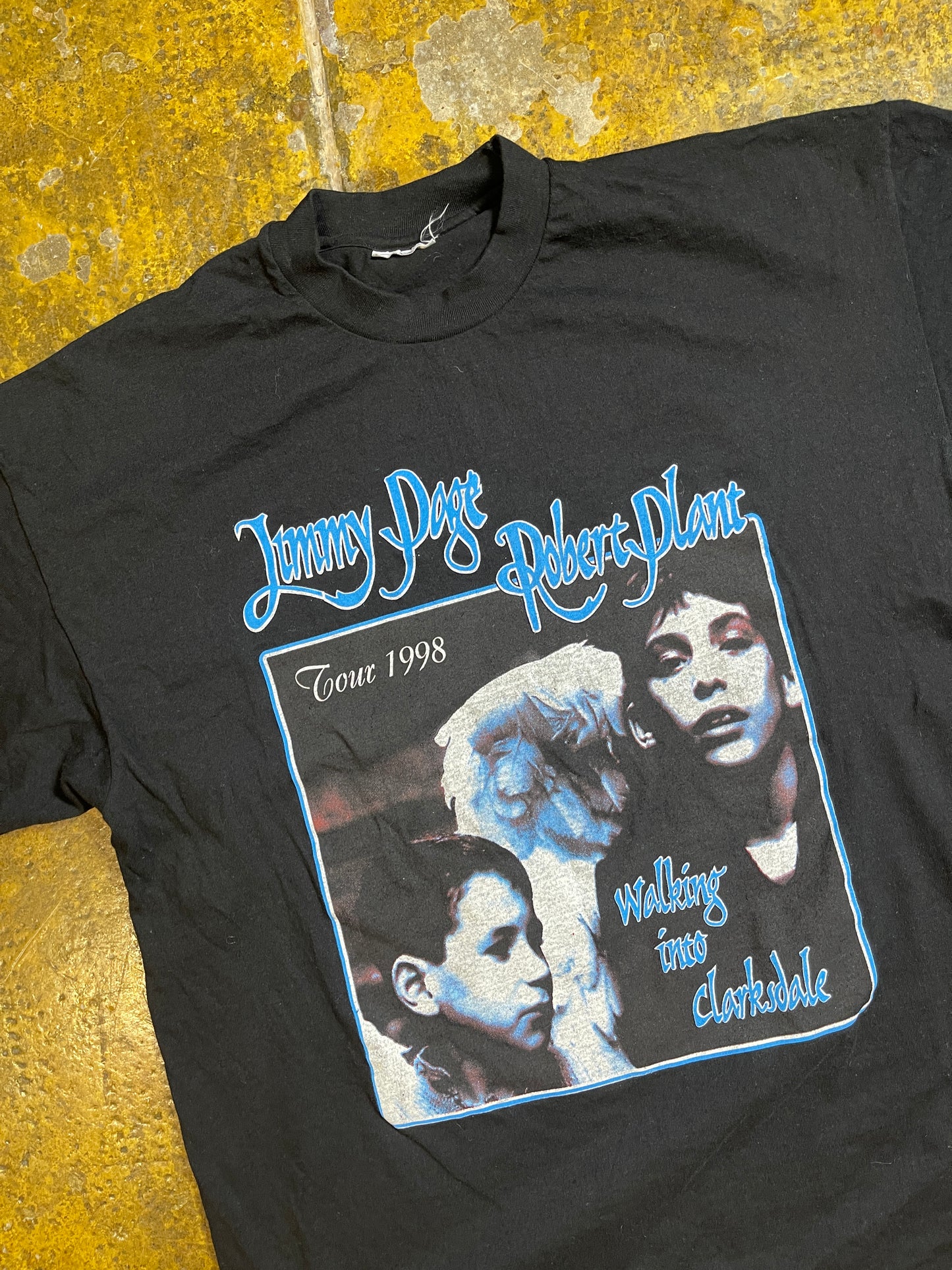 Vintage Jimmy Page Robert Plant 1998 Black T-Shirt - XL