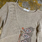 Cache Cache Knitted Sweatshirt Beige 2000s y2k - M