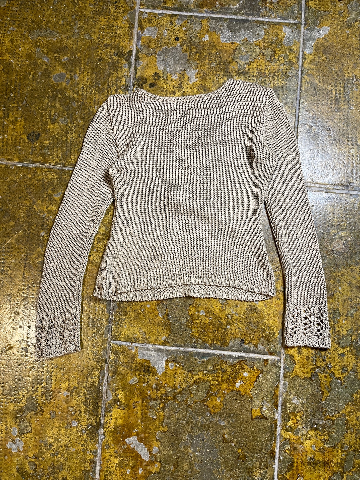 Cache Cache Knitted Sweatshirt Beige 2000s y2k - M