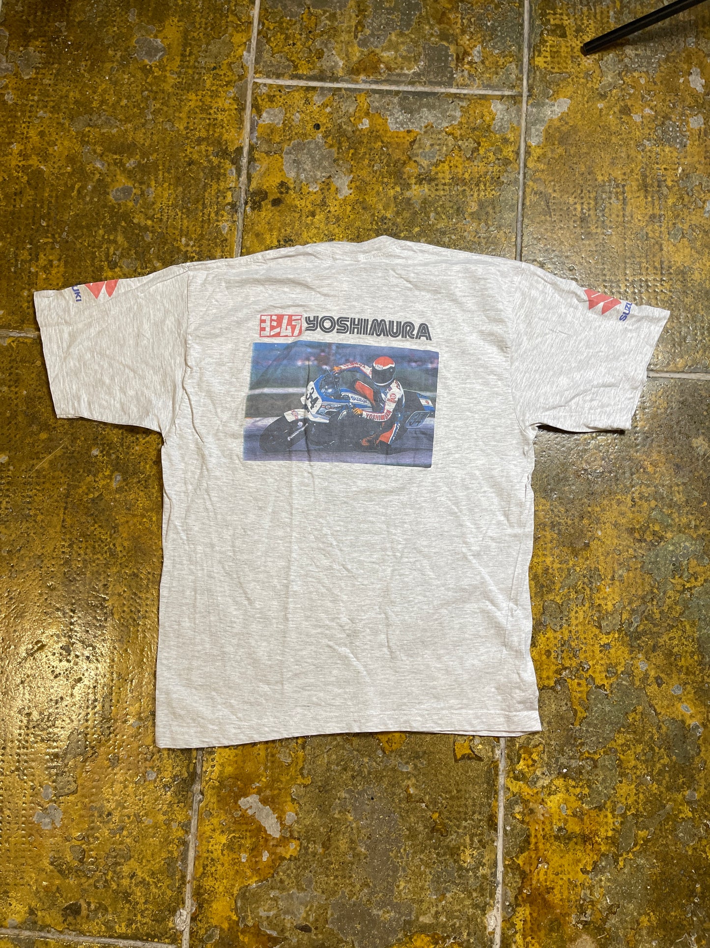 Vintage Jerzees Yoshimura Lucky Strike Michelin Suzuki T-Shirt Gray 1990s - L