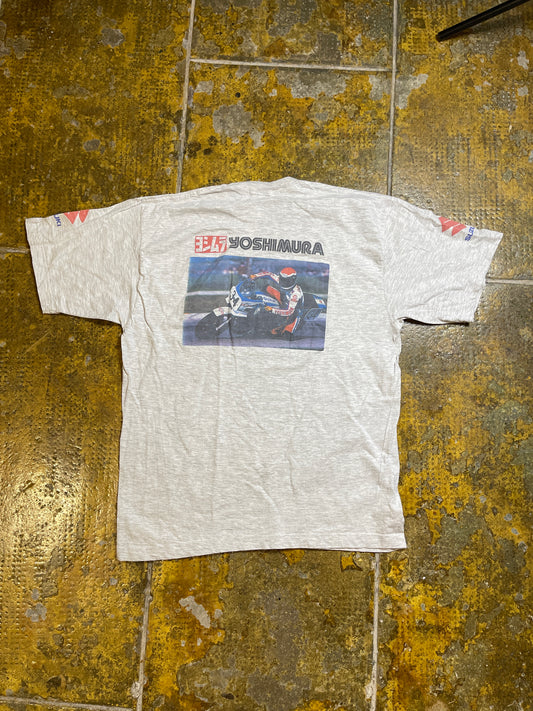 Vintage Jerzees Yoshimura Lucky Strike Michelin Suzuki T-Shirt Gray 1990s - L