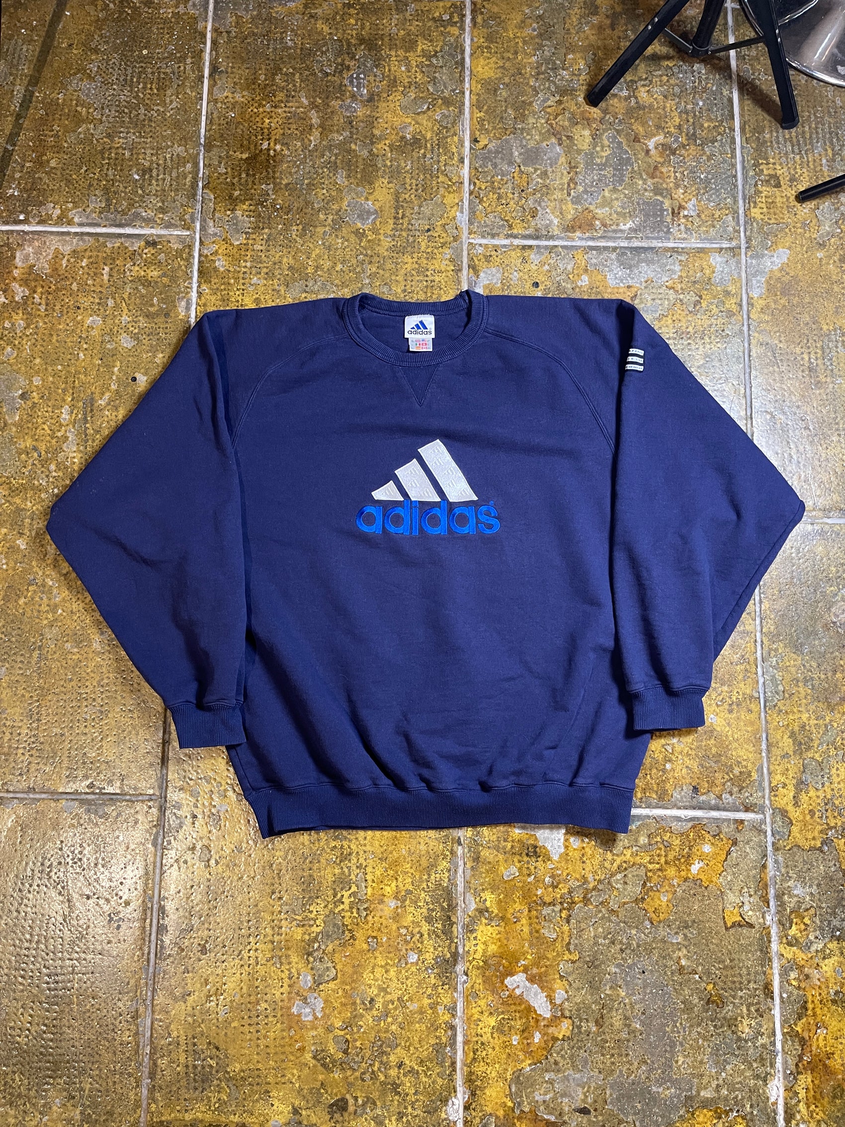 Vintage Adidas Sweatshirt Navy 2000s y2k - XXL