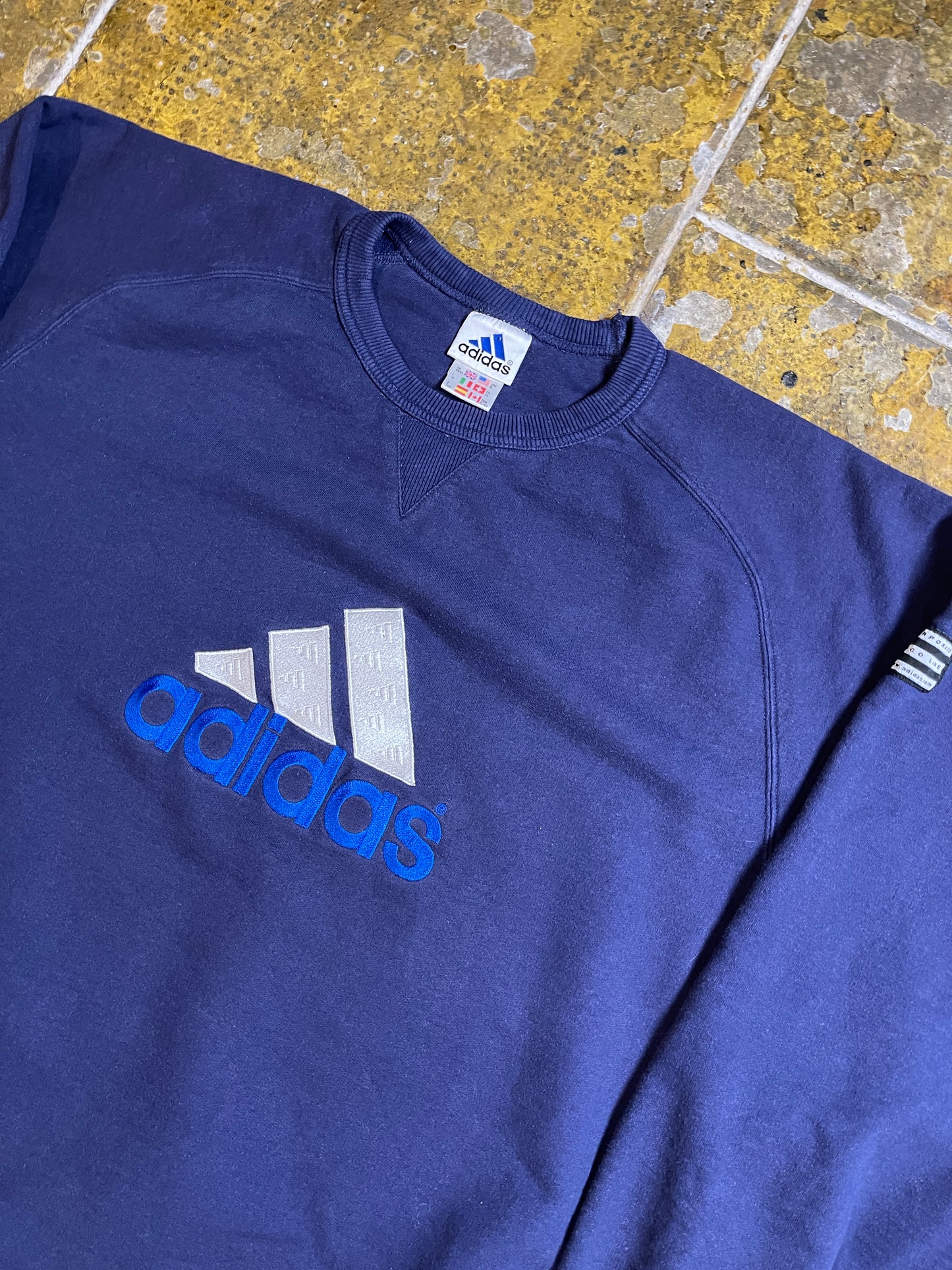 Vintage Adidas Sweatshirt Navy 2000s y2k - XXL
