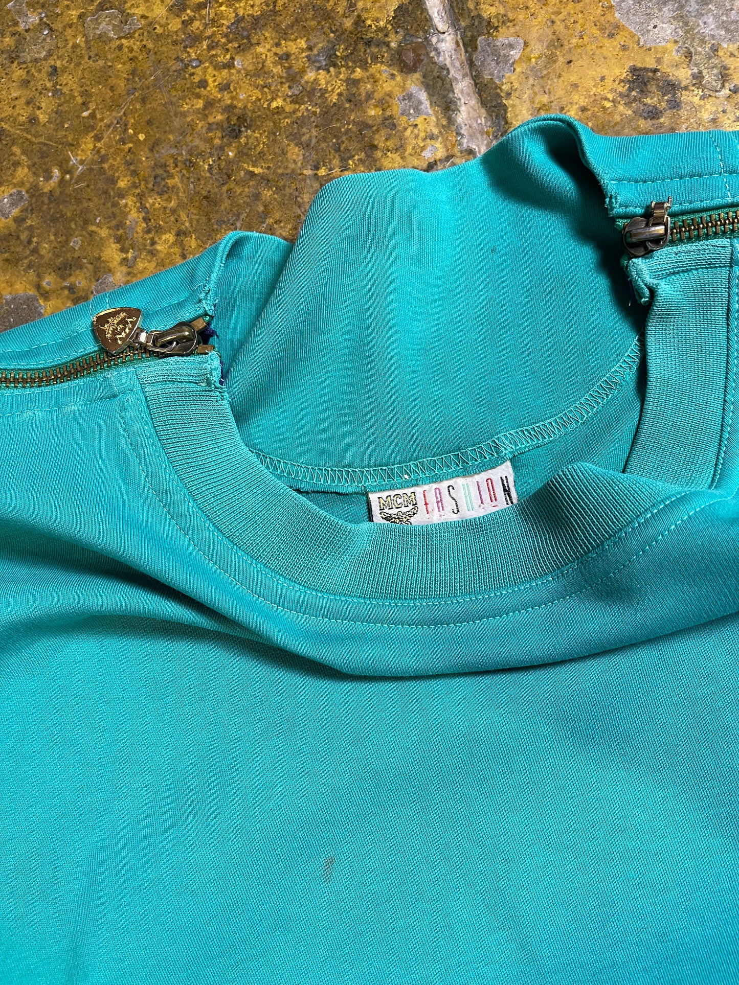 Vintage MCM Sweatshirt Turquoise Green 1990s - L