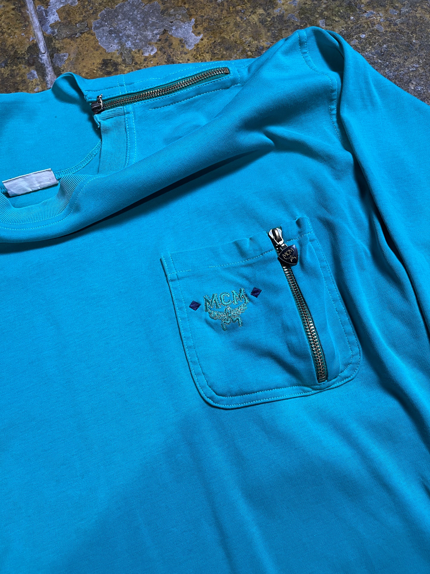 Vintage MCM Sweatshirt Turquoise Green 1990s - L
