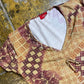 Nina Kalio Short Sleeve Top Beige Red 2000s y2k - L
