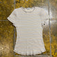 Etam Short Sleeve Top Beige White 2000s y2k - S