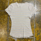 Etam Short Sleeve Top Beige White 2000s y2k - S