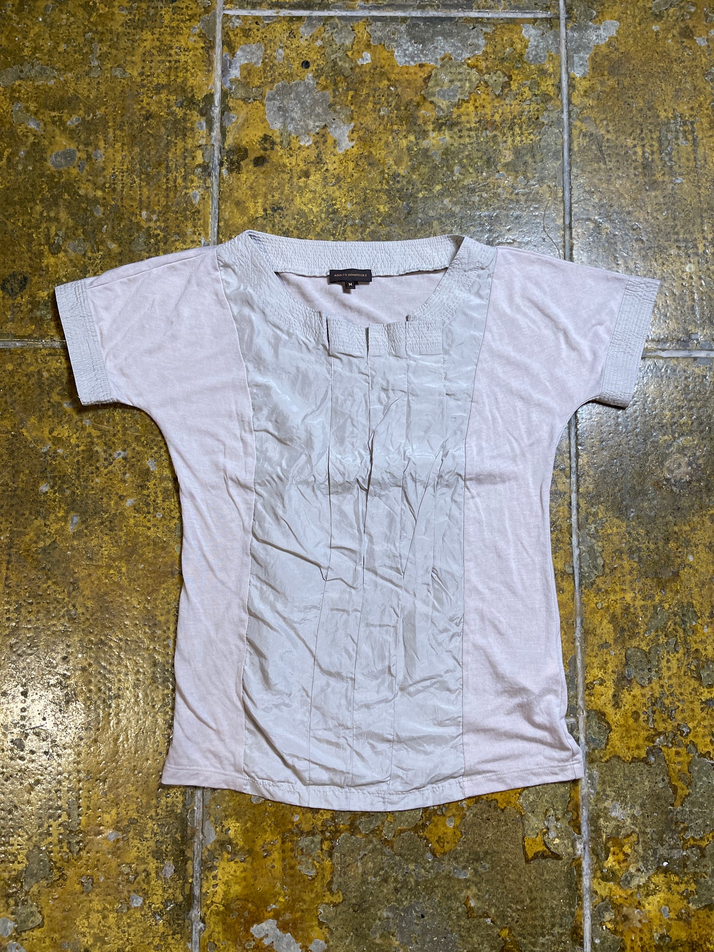 Adolfo Dominguez Short Sleeve Top Gray Cream - M