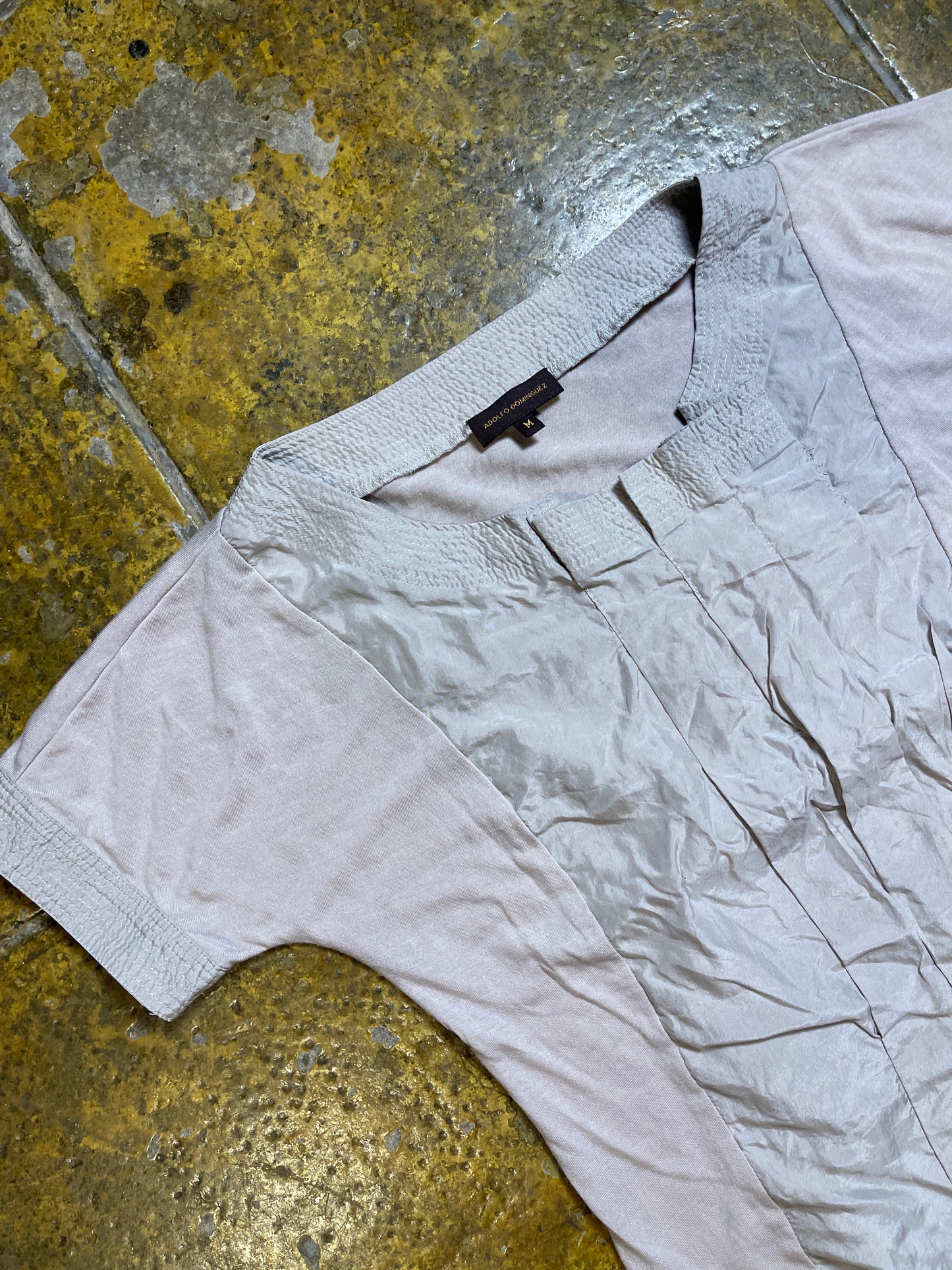 Adolfo Dominguez Short Sleeve Top Gray Cream - M