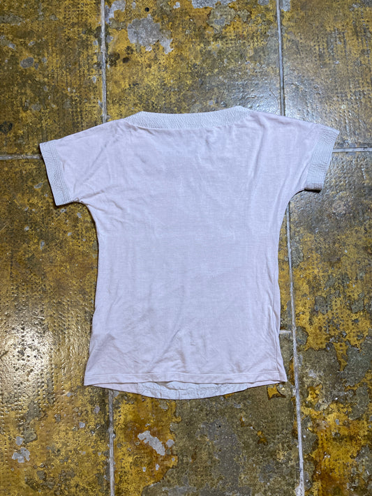 Adolfo Dominguez Short Sleeve Top Gray Cream - M