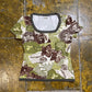 In Extenso Short Sleeve Top Green White 2000s y2k - M/L