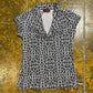La City Short Sleeve Top Black White 2000s y2k - S