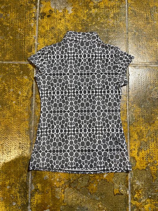 La City Short Sleeve Top Black White 2000s y2k - S