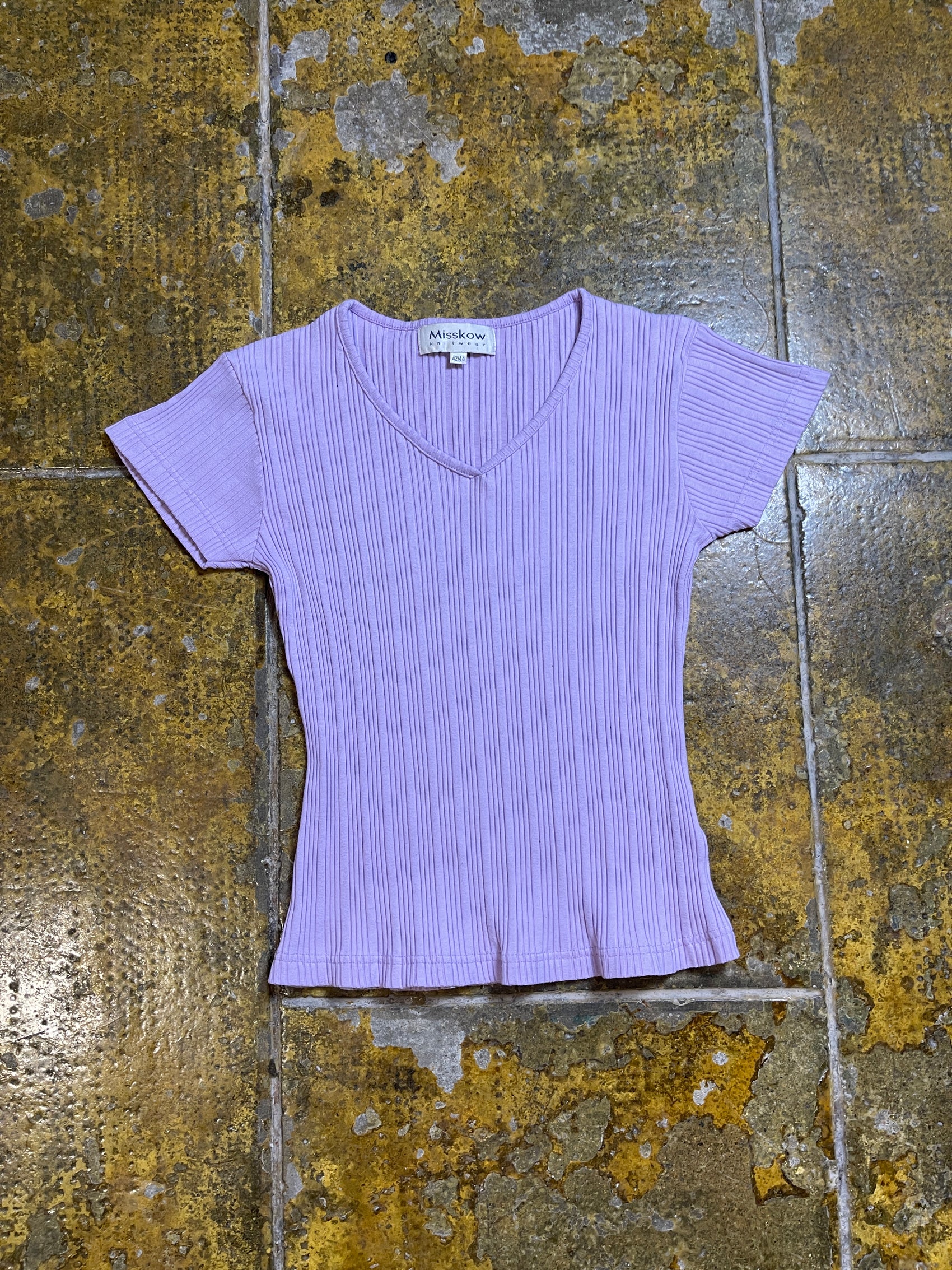 Misskow Short Sleeve Top Purple Lavender 2000s y2k - XL/XXL
