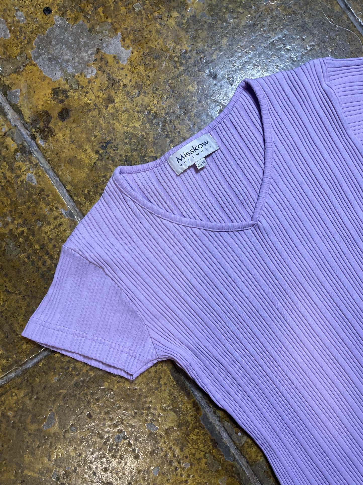 Misskow Short Sleeve Top Purple Lavender 2000s y2k - XL/XXL