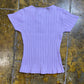 Misskow Short Sleeve Top Purple Lavender 2000s y2k - XL/XXL