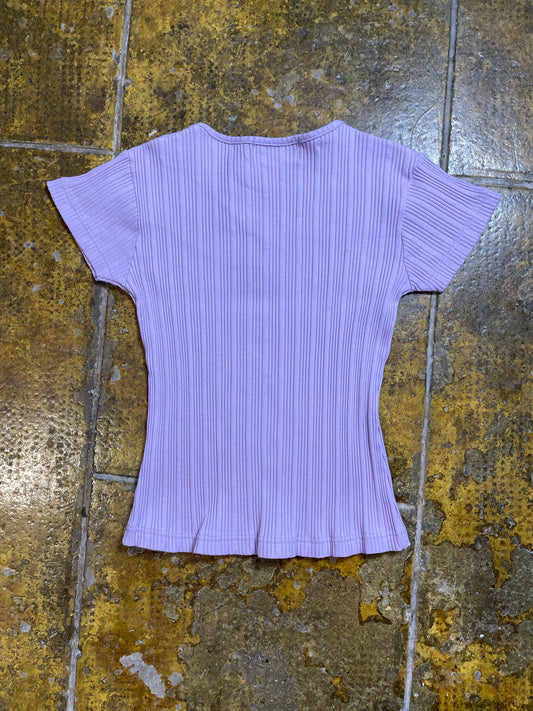 Misskow Short Sleeve Top Purple Lavender 2000s y2k - XL/XXL
