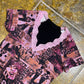 Short Sleeve Top Purple Black 2000s y2k - M/L
