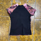 Short Sleeve Top Purple Black 2000s y2k - M/L