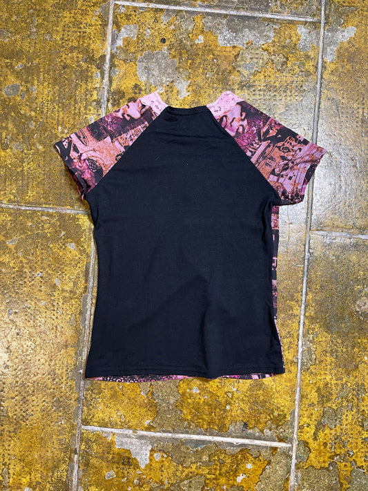Short Sleeve Top Purple Black 2000s y2k - M/L