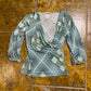 Xanaka Long Sleeve Top Brown Turquoise 2000s y2k - S