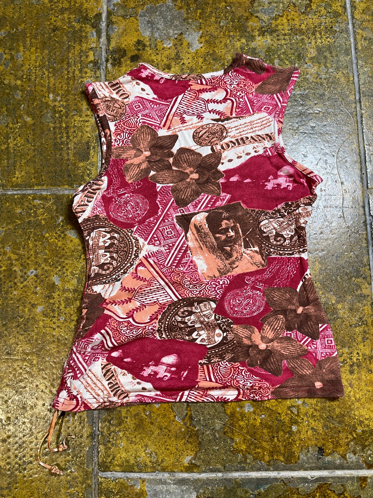 Patrice Breal Sleeveless Top Red Brown 2000s y2k - M
