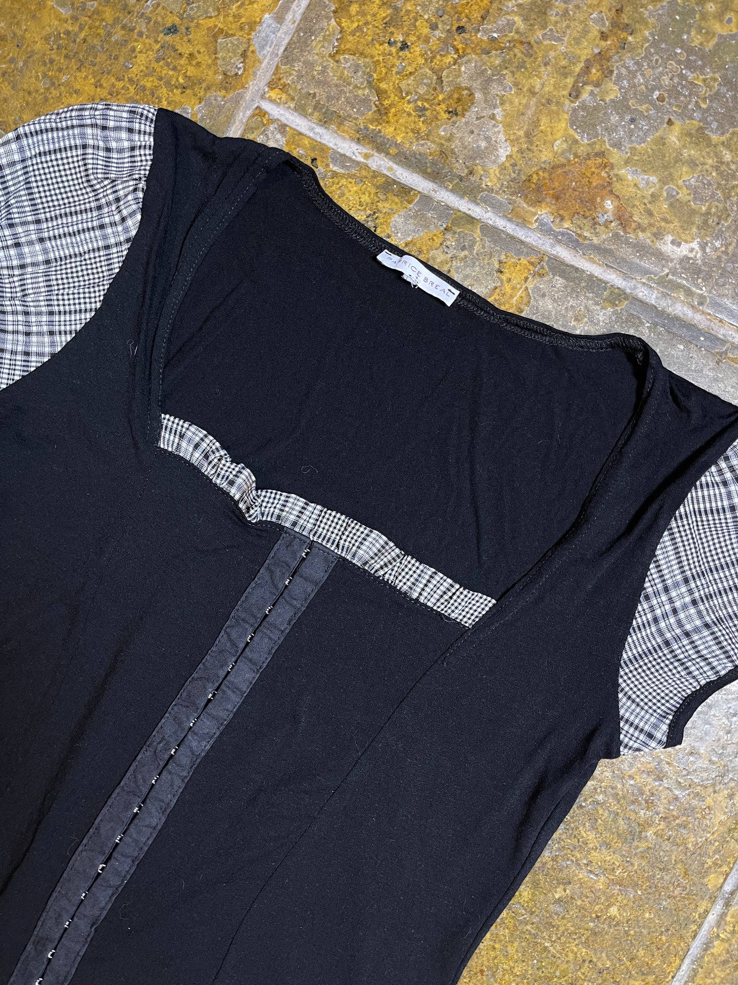 Patrice Breal Short Sleeve Top Black White 2000s y2k - M
