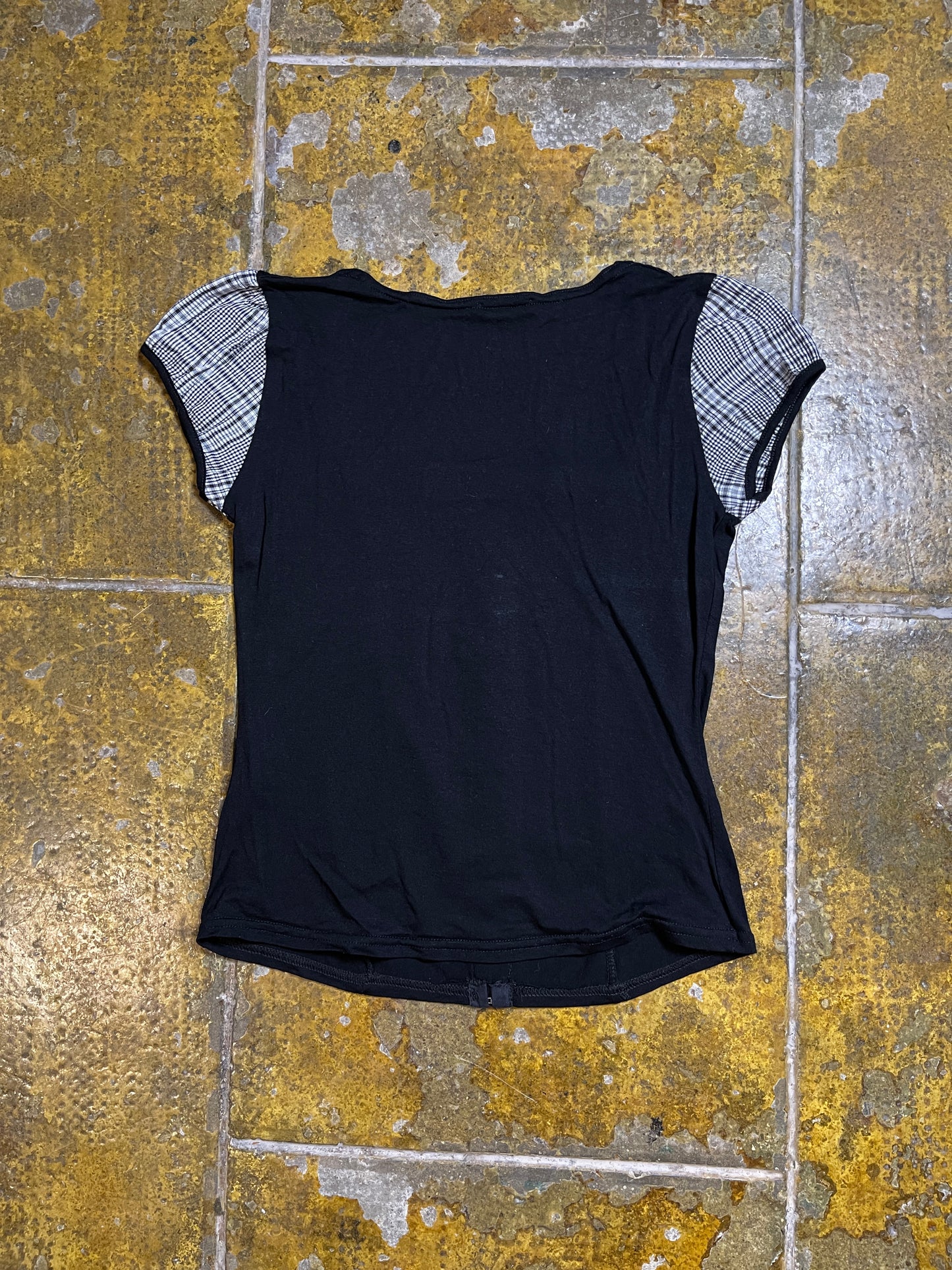 Patrice Breal Short Sleeve Top Black White 2000s y2k - M